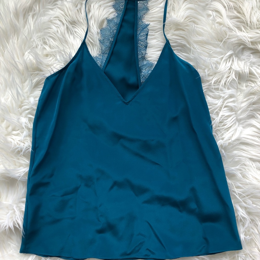 BCBGMaxAzria Lenor Lace-Trim Tank Top